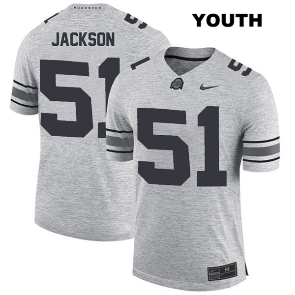 Ohio State Buckeyes Youth Antwuan Jackson #51 Gray Authentic Nike College NCAA Stitched Football Jersey RJ19V30AD